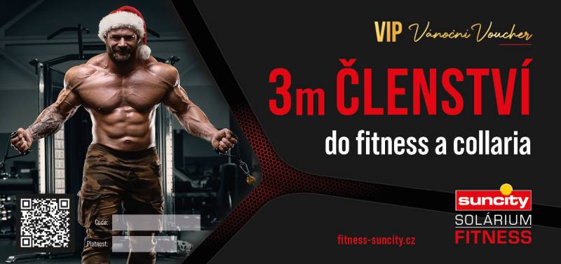 Voucher VIP Vánoční Voucher: 3m ČLENSTVÍ do fitness a collaria