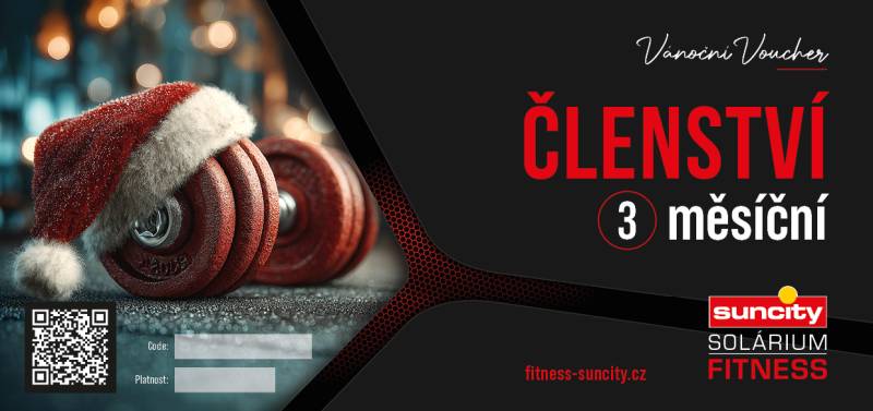 Voucher Vánoční Voucher: 3m ČLENSTVÍ do fitness